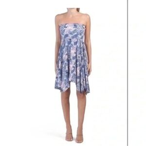 Express strapless paisley dress